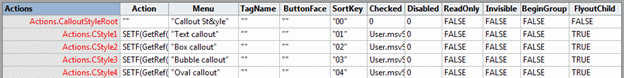 ShapeSheet Actions section