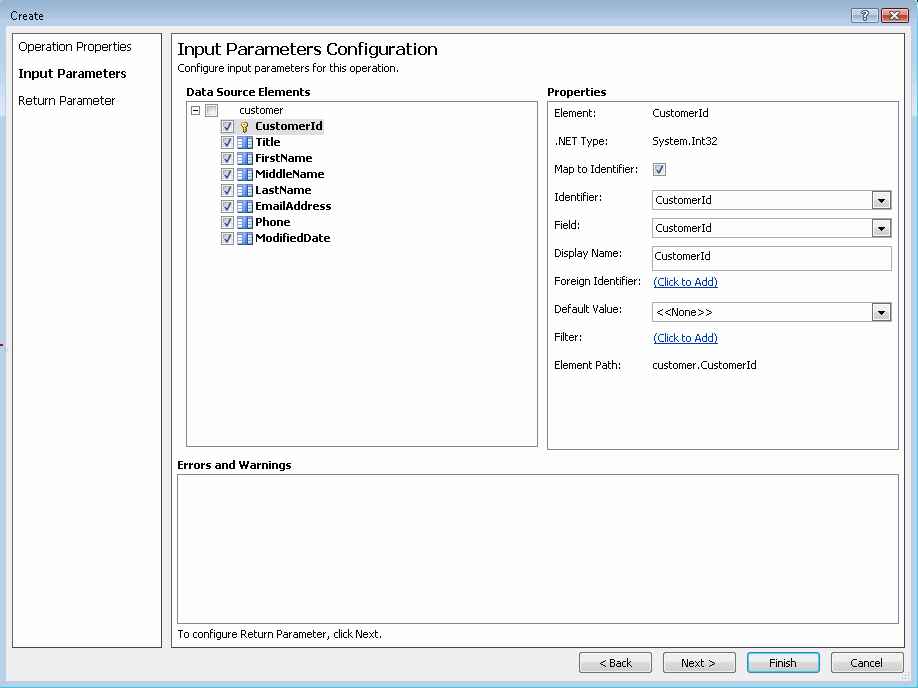 Map input parameter to identifier