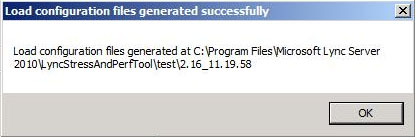 Load configuration files success message