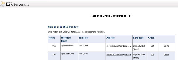 Response Group configuration