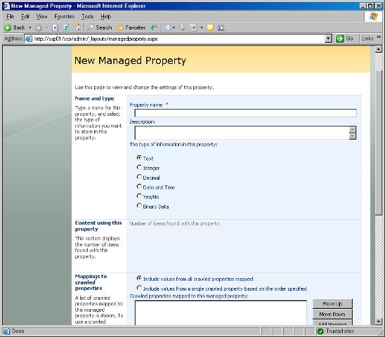 New managed property settings