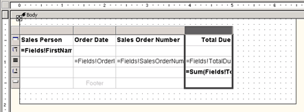 Resize arrows for column in table data region