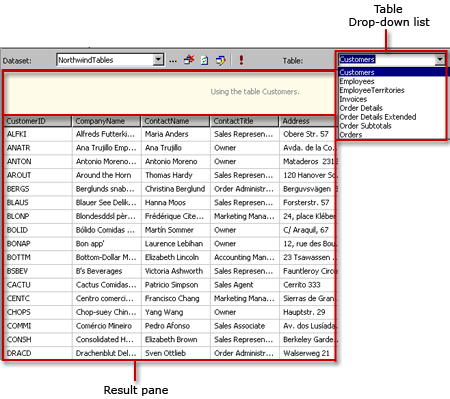 SQL Query Designer for TableDirect mode