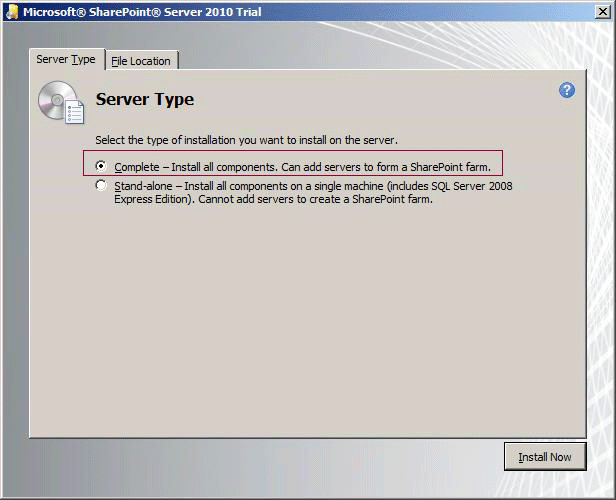 GMNI_SetupUI_SharePoint2010ServerType