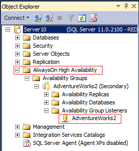 AlwaysOn Availability folder in Management Studio