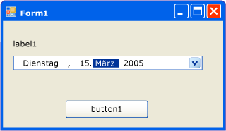 Formular mit Label, DateTimePicker und Button