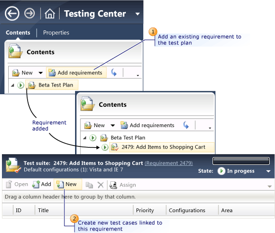 Add Requirements and Test Cases to a Test Plan