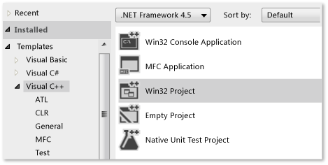 Vytváření projektu C++ Win32