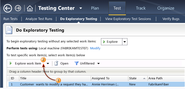 Microsoft Test Manager - předběžný testovací start