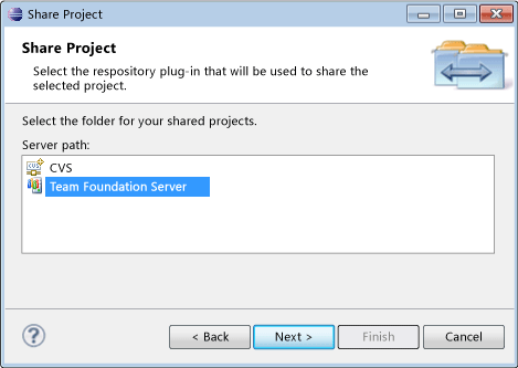 Sdílení projektu Team Foundation Server