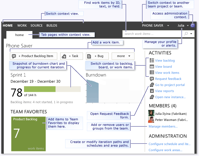 Domovská stránka (Týmový Web Access)