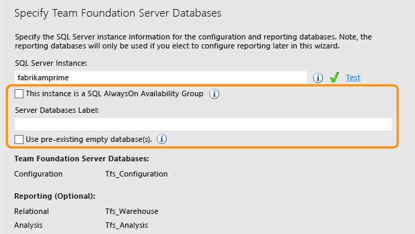 Zadejte podrobnosti serveru všechny volitelné databáze