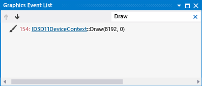 Seznam událostí (EL) obsahuje draw události.