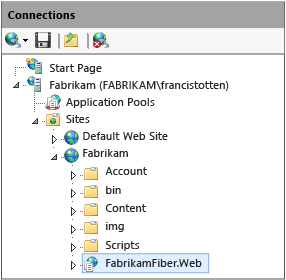 Cesta k webu služby IIS a webové aplikace