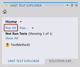 Explorer testování částí - spuštění testování částí