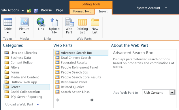 SharePoint webových součástí