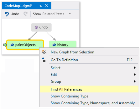 Code map - Find all references