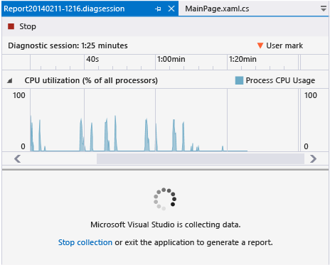 Collect data on the Performance and Diagnostic pag