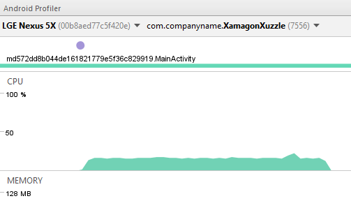 Využití procesoru při klepnutí na tlačítko RANDOMIZE