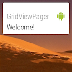 Příklad snímku obrazovky GridViewPager na čtvercovém displeji