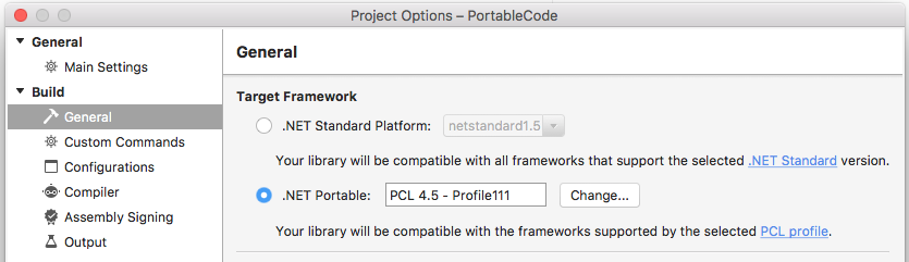 Možnosti projektu PCL pro nastavení profilu