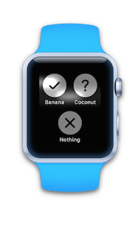 Apple Watch zobrazující nabídku