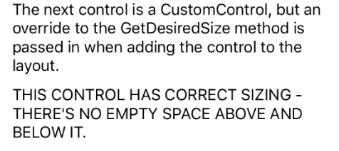 CustomControl pro iOS s přepsáním GetDesiredSize