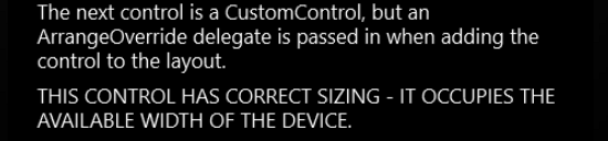 CustomControl upW s delegátem ArrangeOverride