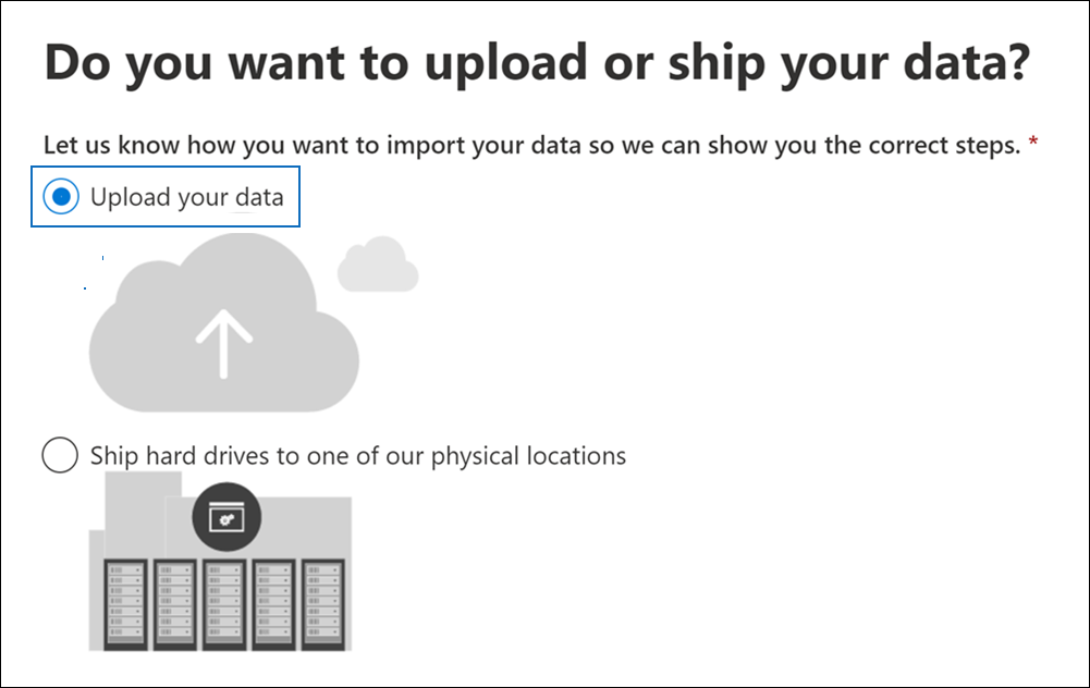 Upload your data to create a network upload import job.