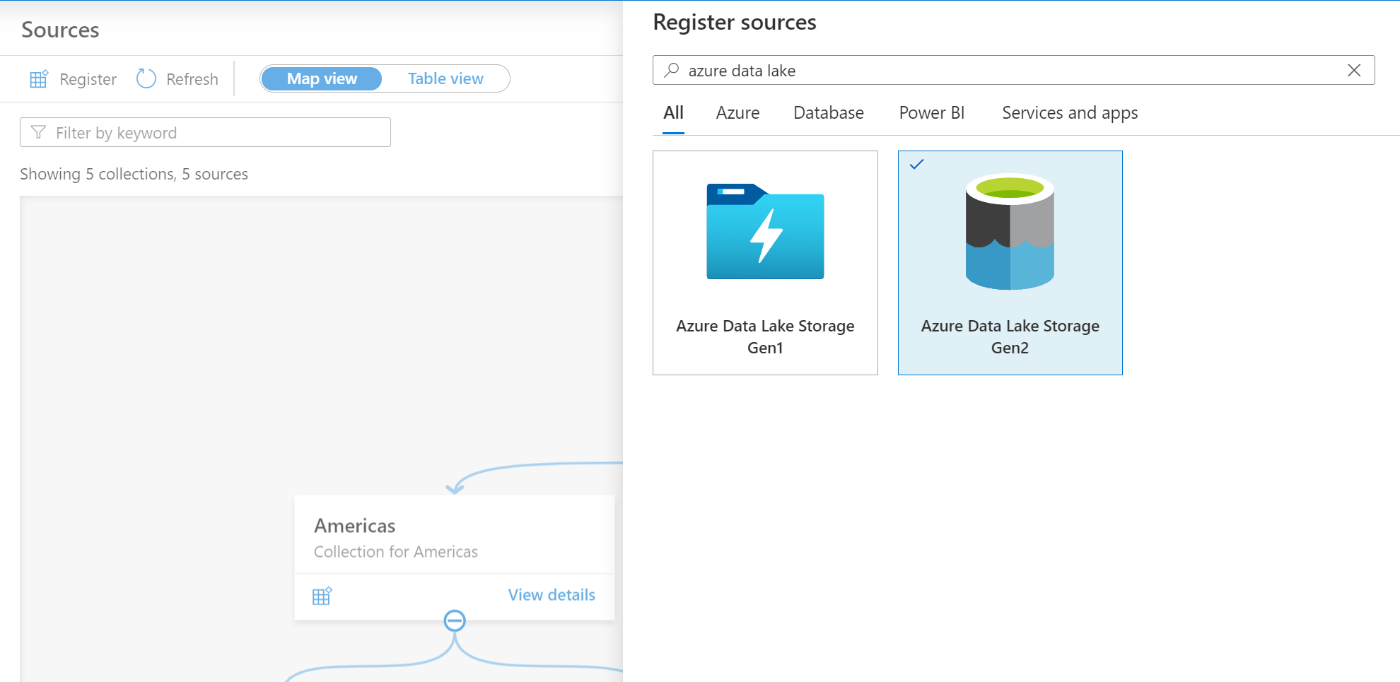 Screenshot that allows selection of the data source