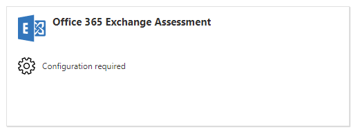 Dlaždice Office 365 Exchange Assessment zobrazující, že se vyžaduje konfigurace.