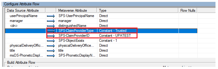 Configure Attribute Flow.