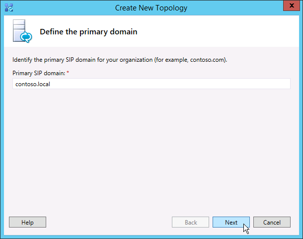 Define the primary sip domain.