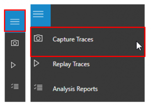 Screenshot of New trace capture.