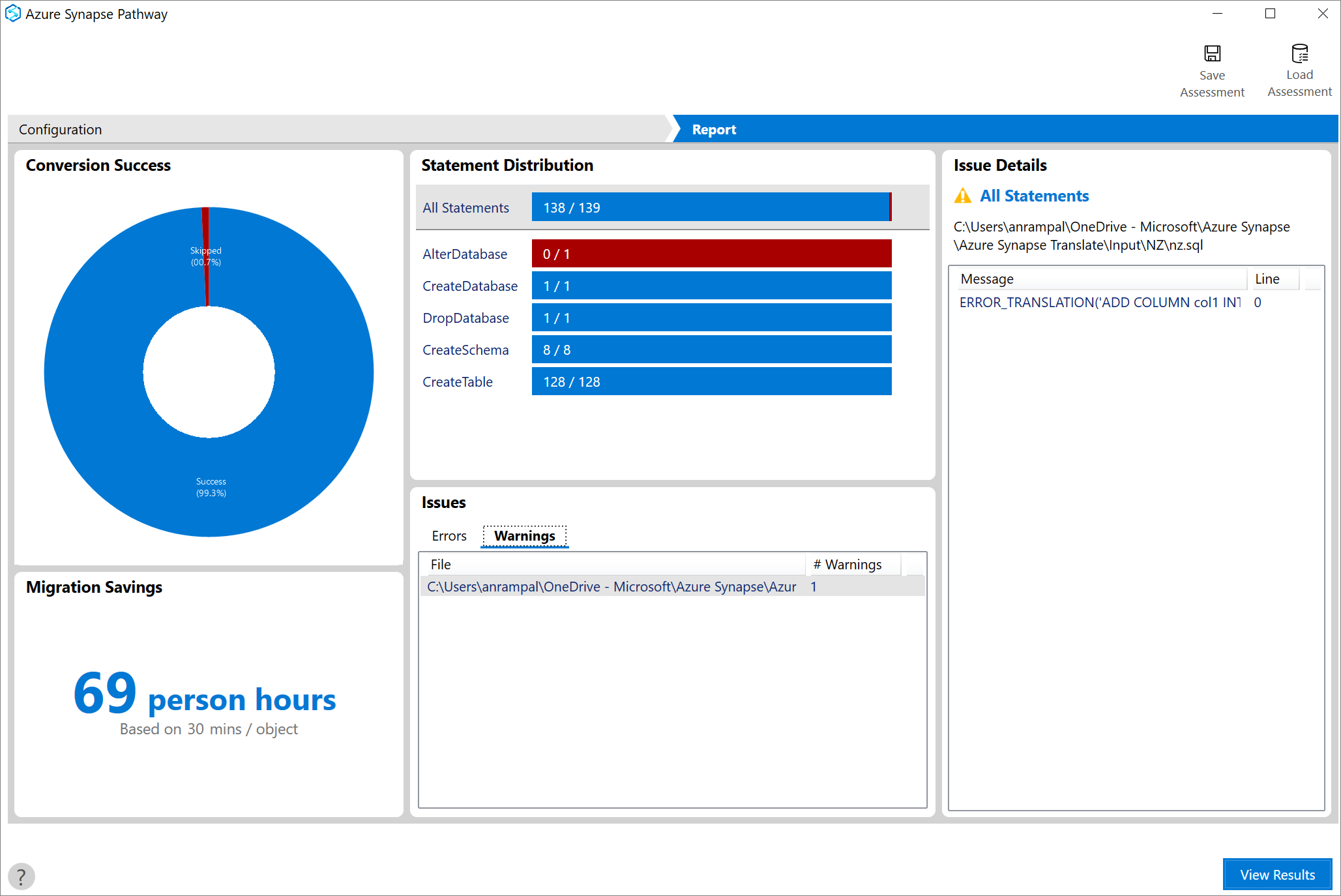 Azure Synapse Pathway report.