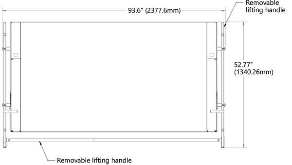Removable lifting handles on 84 &#8221; Surface Hub.