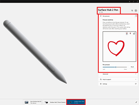 Adjust pressure on Surface Hub Pen