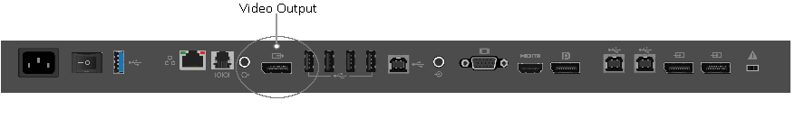 Illustration of video output port 84" Surface Hub.