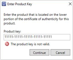 Snímek obrazovky s kódem Product Key pro SM