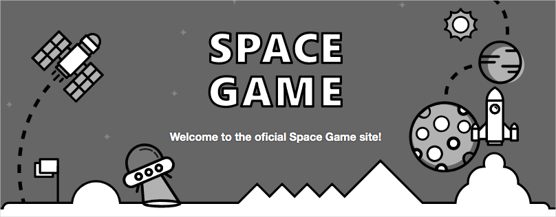 Snímek obrazovky webu Space Game s chybou při psaní