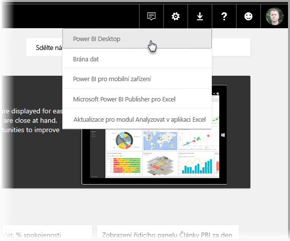 Instalace Power BI Desktop ze Power BI služby