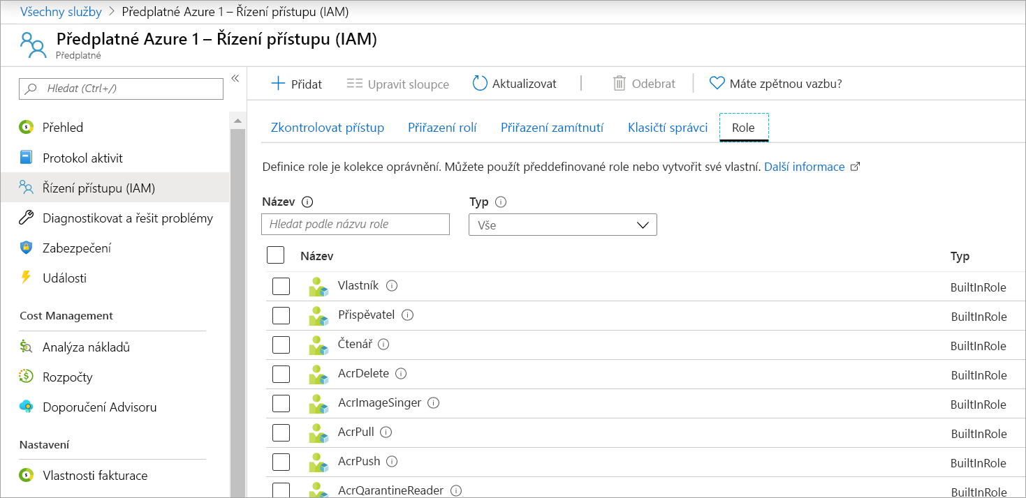 Screenshot that how to get to Access control (IAM) and Roles.