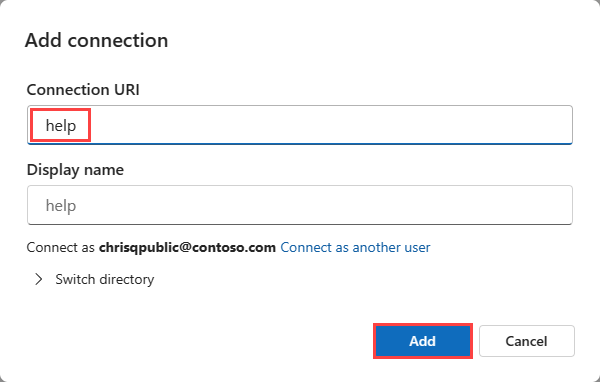 Snímek obrazovky s přidáním clusteru nápovědy ve webovém uživatelském rozhraní Azure Data Exploreru