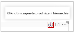 Snímek obrazovky s tlačítkem pro procházení k podrobnostem