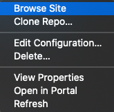 Screenshot showing how to use the Visual Studio Code extension to browse the static web app.