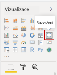 Obrázek tlačítka Mapa v podokně Vizualizace