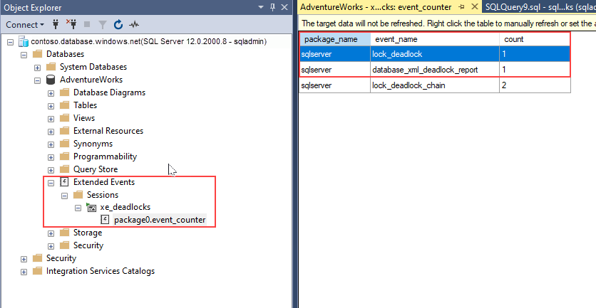 Rozšířená událost spuštěná ve službě SQL Database