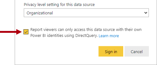 Screenshot shows the data source credentials window with the S O option enabled.