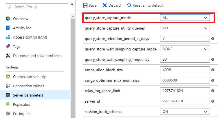 Image showing Query Store capture mode