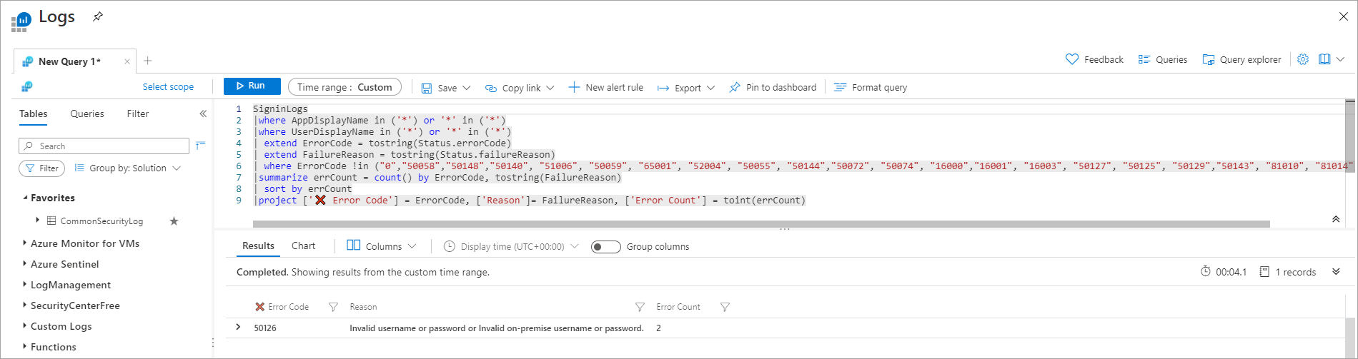 Snímek obrazovky zobrazující Data Explorer